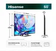 Телевизор Hisense 50" A7S, 4K Ultra HD 3840x2160, QLED, FALD, Quantum Dot, HDR 10+, HLG, Dolby Vision, Dolby Atmos, Smart TV, WiFi 5GHz, WiFi Direct, BT, Anyview Cast, 3xHDMI, 2xUSB, LAN, CI+, DVB-T2/C/S2, Black