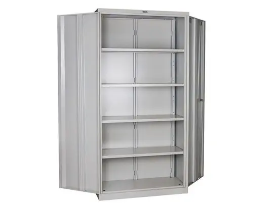 Архивен шкаф 183х91.5х37 см - с двете врати отворен, сниман отпред, празен