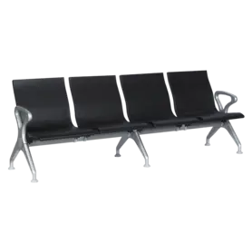 Посетителска пейка BTL - снимка отпред, черен цвят, 4 места