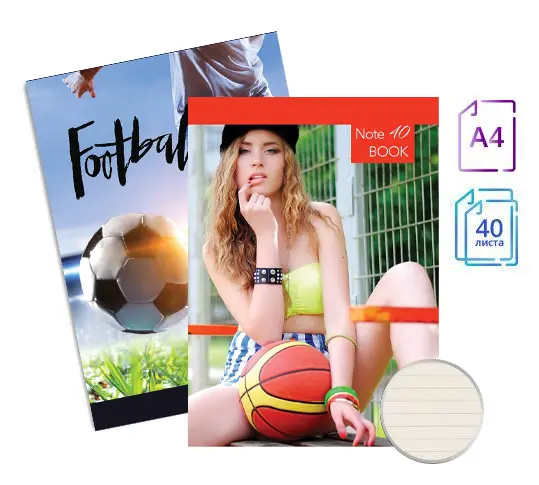 Тетрадка телчета А4 вестник 40 л редове