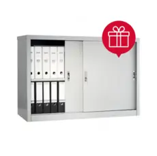 Архивен шкаф PMT с 2 отделения 83.2x121.5x45.8 см Плъзгащи врати с пиктограма за подарък