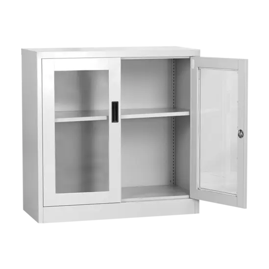 Архивен шкаф BTL J с 2 отделения 90х40х90 см стъкло, празен с една отворена врата