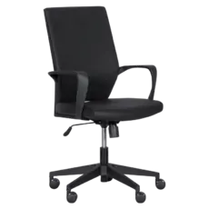 Работен стол НИКОЛА- снимка отстрани, черен цвят