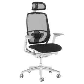 Работен стол СЕЛЕНА- снимка отпред, , черен меш