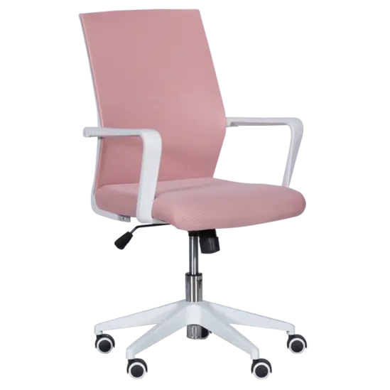 Работен стол КРАСИМИРА-сниман отпред, бял полипропилен