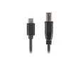 Кабел Lanberg USB-C (M) - USB-B (M) 2.0 ferrite cable 3m, black