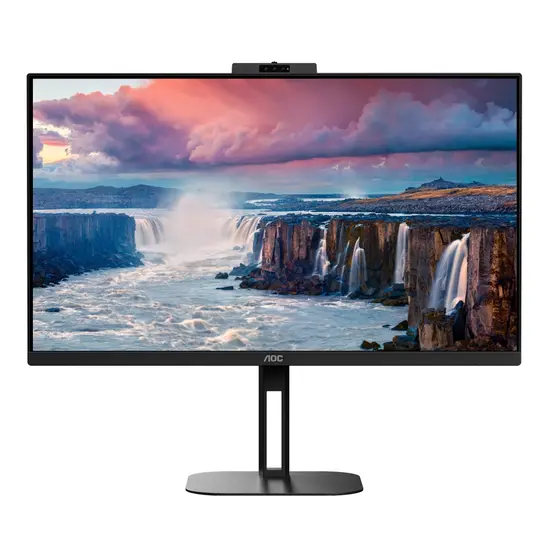 Монитор AOC Q27V5CWBK, 27' IPS WLED, 2560x1440@75Hz, 4ms GtG, 1ms MPRT, 300cd m2, 1000:1, 20M:1 DCR, Adaptive Sync, FreeSync, Low Blue Light, 5Wx2, Tilt, Height Adjust, Pivot, Swivel, HDMI, DP, USB hub