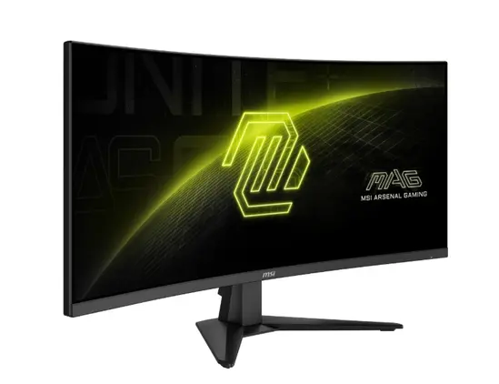 Монитор MSI MAG 346CQ, 34", 1ms, 180Hz, Rapid VA, 3440 x 1440 (UWQHD), 21:9, CURVE 1500R, AMD FreeSync Premium, 75% DCI-P3, AG, HDR Ready, 300 nits, 4000:1, DCR 100M:1, DP(1.4a), 2xHDMI 2.0b, Tilt, VESA, Black, 6.3kg