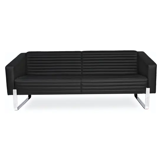 Диван триместен САКАР LEON 03- сниман в профил, черен на цвят