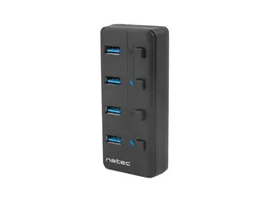 USB хъб Natec USB 3.0 Hub Mantis 2 4-Port OnOff With AC Adapter