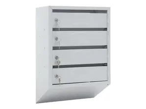 Пощенска кутия PMT PB 4C KL - сива с 4 индивидуални клетки, затворени в момента