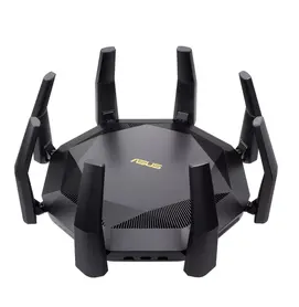Рутер Asus Wireless Router, RT-AX89X, AX6000, 8x8 Dual-Band, Quad-Core 2.2GHz CPU, 256MB1GB FlashRAM, 10G port, SFP+ port, AiProtection Pro, Adaptive QoS, VPN serverclient, IPTV, OFDMA, MU-MIMO, Beamforming, Link Aggregation, Port forwarding, AiMesh, B