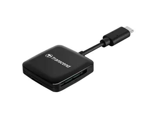 Четец за карти Transcend SDmicroSD Card Reader, USB 3.2 Gen 1, Black, Type C