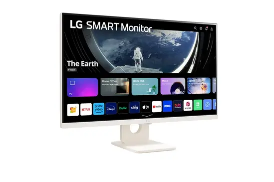 Монитор LG 27SR50F-W, 27' IPS Smart webOS23, Anti-Glare, 5ms, 1000:1, 250cdm, FHD 1920x1080, HDR 10, HDMI, USB, Wi-Fi Bin, Reader Mode, Speakers 5W x 2, Tilt, Black