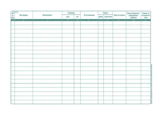 Дневник за контрол на храни