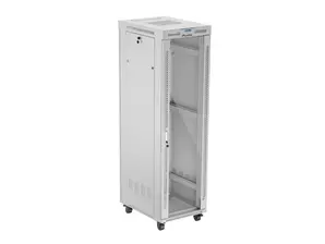 Комуникационен шкаф Lanberg rack cabinet 19' free-standing 42U600x800 (flat pack) with glass door lcd grey v2