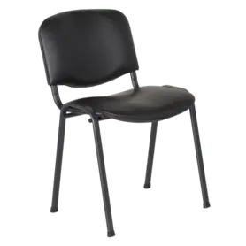 Посетителски стол еко кожа- черен