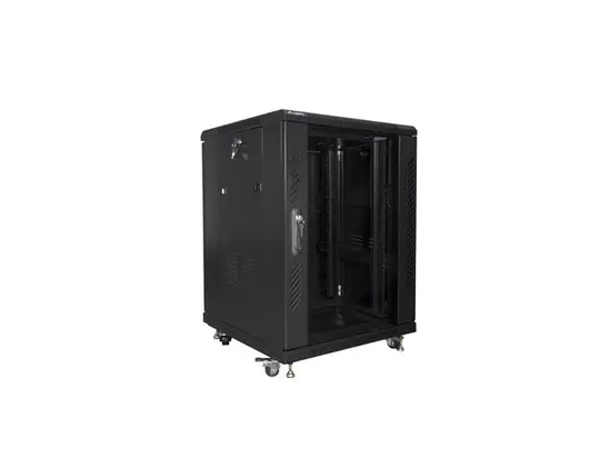 Комуникационен шкаф Lanberg rack cabinet 19' free-standing 15U600x600 (flat pack) black