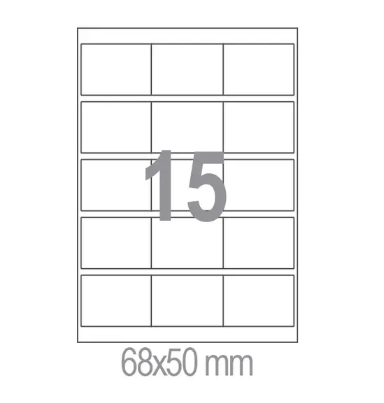 Самозалепващи етикети 68x50 15 бр.