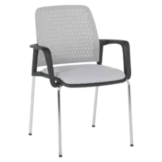 Посетителски стол КАВО- сив цвят дамаска