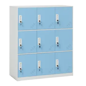 Метален гардероб детски BTL К с 9 отделения 109x90x40 см- сниман отстрани, затворени врати