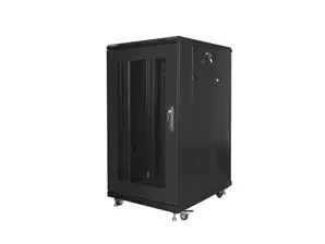 Комуникационен шкаф Lanberg rack cabinet 19' free-standing 22U600x800 (flat pack) with mesh door black
