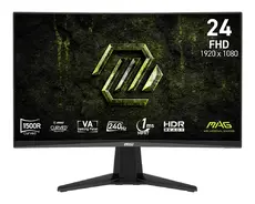 Монитор MSI MAG 245C X24 Gaming Monitor, 23.6", 1ms, 240Hz Curve 1500R VA, 1920x1080, AMD FreeSyncPremium, AI Vision, Console Mode, HDR Ready, 300nits AG, 1.07B, 3000:1, 100M:1, DP(1.2a), 2xHDMI(2.0b), Headphone out, Tilt, VESA 100, Black, 3.2kg