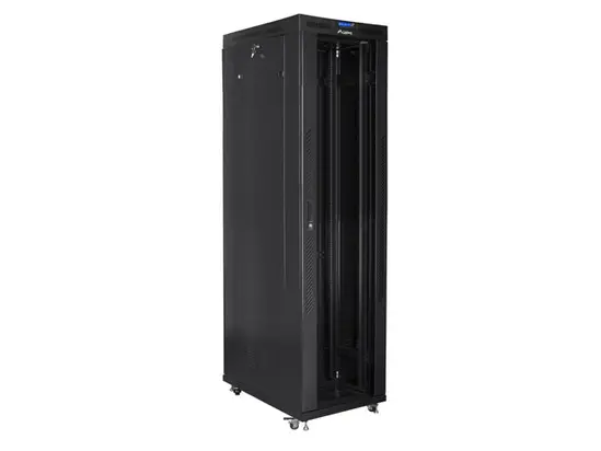 Комуникационен шкаф Lanberg rack cabinet 19' free-standing 47U800x1000 (flat pack) with glass door lcd black v2