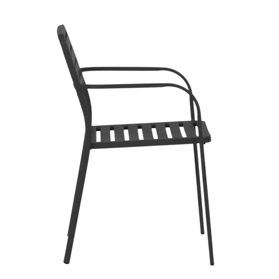 Градински стол ЛАЗУР-снимак отстрани в черен цвят