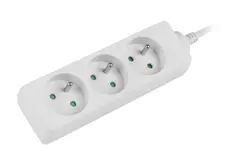 Разклонител Lanberg power strip 1.5m, 3 sockets, french quality-grade copper cable, white