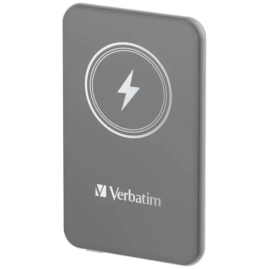 Външна батерия Verbatim MCP-5GY Power Pack 5000 mAh with UBS-C® PD 20W  Magnetic Wireless Charging 15W Grey