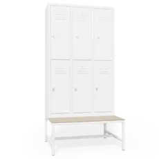 Метален гардероб с пейка BTL CR с 6 отделения 200х98х77 см - сниман отпред, затворени врати