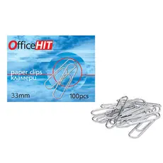 Кламери никел 33 мм 100 бр Office Hit 