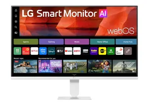 Монитор LG 27U511SB-W, 27" IPS Smart webOS23, 120Hz, 5ms, 1500:1, 250cd/m, FHD 1920x1080, ThinQ, sRGB 99%, HDR 10, HDMI, USB, Bluetooth, AirPlay 2, Speacers 5W x 2, Tilt, White