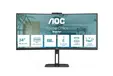 Монитор AOC CU34V5CBK, 34' Curved 1500R VA WLED, 3440x1440@100Hz, 4ms GtG, 1ms MPRT, 300cd m2, 3000:1, 20M:1 DCR, Adaptive Sync, FlickerFree, Low Blue Light, 5Wx2, Tilt, Height Adjust, Swivel, HDMI, DP, USB hub