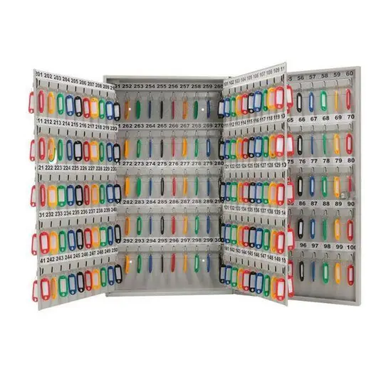 Табло за ключове KL 300 броя, разтворено, наредено с ключове, с ключ