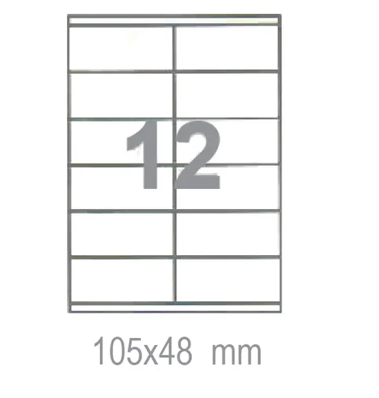 Самозалепващи етикети 105х48 12 бр.