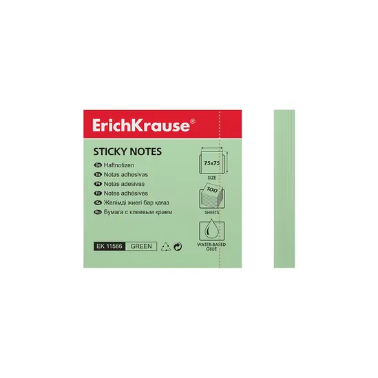 Самозалепващи листчета 75х75мм зелен пастел