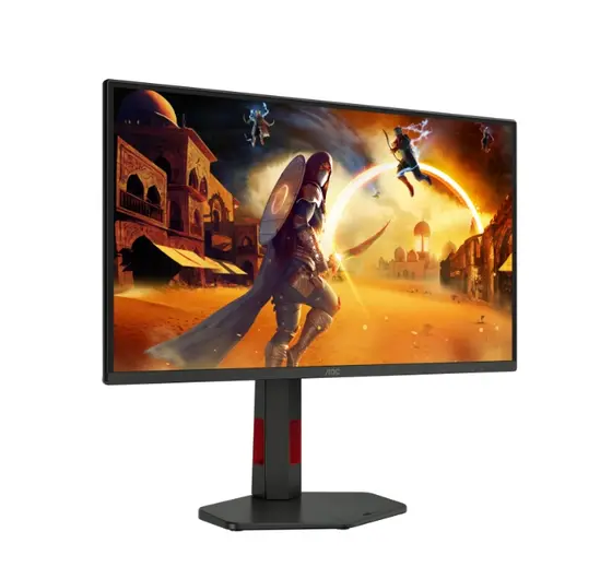 Монитор AOC Q25G4SR, 24.5" IPS WLED, 2560x1440@300Hz, 1ms GtG, 0.3ms MPRT, 400cd m2, 1000:1, 80M:1, Adaptive Sync, FlickerFree, Low Blue Light, 2Wx2, Tilt, Height Adjust, Pivot, Swivel, 2xHDMI, DP