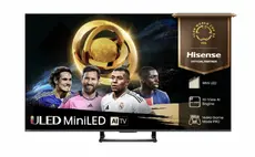 Телевизор Hisense 55" U7Q, 4K Ultra HD 3840x2160, ULED, FALD, Quantum Dot, 144Hz, IPS, HDR 10+, HLG, Dolby Vision IQ, Dolby Atmos, Smart TV, WiFi 5GHz, WiFi Direct, BT, Anyview Cast, 4xHDMI, 2xUSB, LAN, CI+, DVB-T2/C/S2, Black