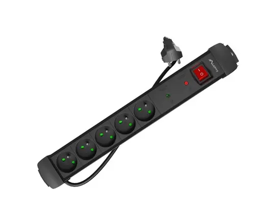 Разклонител Lanberg surge protector sp1 1.5m 5x french outlets black