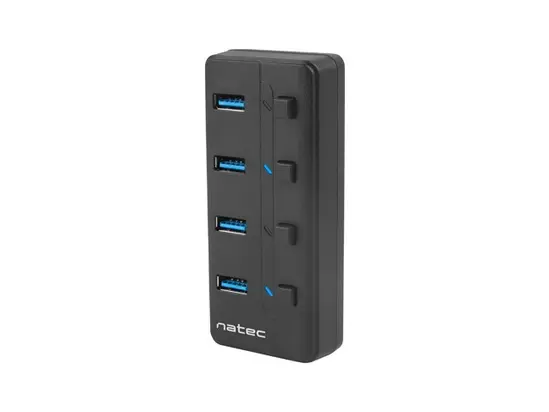 USB хъб Natec USB 3.0 Hub Mantis 2 4-Port OnOff With AC Adapter
