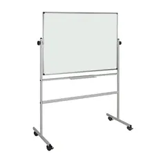 Бяла магнитна дъска 120х180 см мобилна - снимка отпред, сглобена