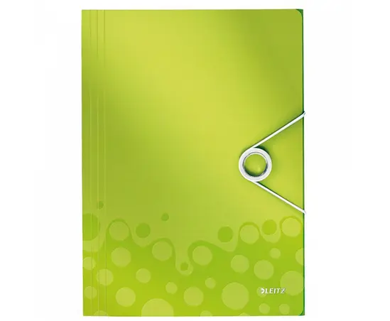 Папка с ластик и 3 капака Leitz WOW зелена