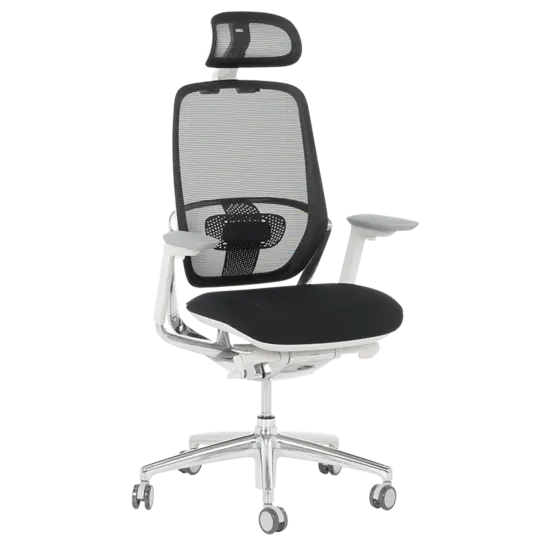 Работен стол СЕЛЕНА- снимка отпред, , черен меш