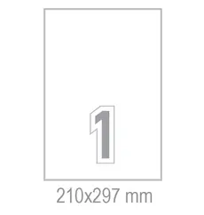 Самозалепващи етикети 210x297 1 бр.