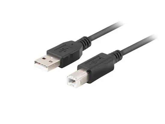 Кабел Lanberg Cable USB-A(M)-USB-B(M) 2.0 Ferrite 1.8m Box Black