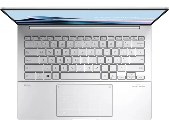 Лаптоп Asus Zenbook UX3405CA-ST787X, Intel Ultra 9 285H 2.9 GHz (24MB Cache, up to 5.4 GHz, 16 cores, 16 Threads), 14.0 OLED WQXGA+(WQ+) 2880X1800 16:10 Bend+500nits Glare , 120 Hz, LPDDR5X 32GB ( on board ),1TB  SSD G4, Windows 11 Pro,Foggy Silver