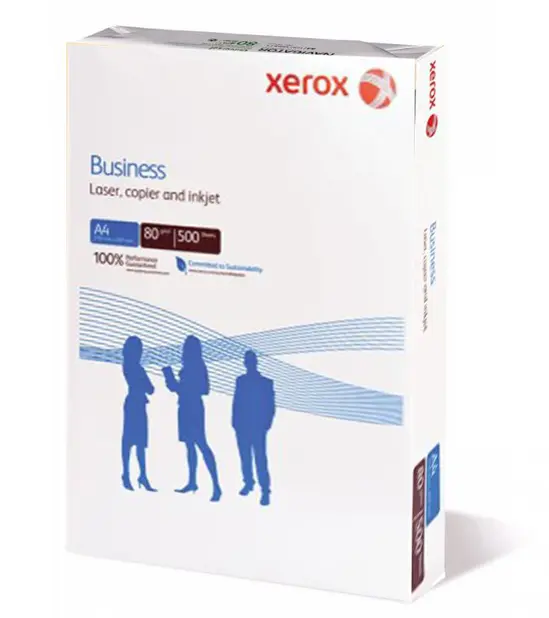 пакет Копирна хартия XEROX BUSINESS A4 80 гр. 500 л- сниман отпред