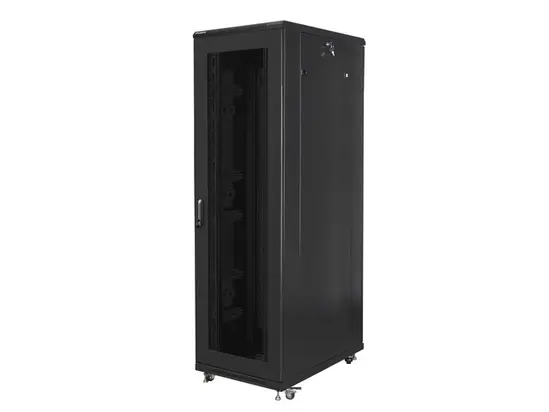 Комуникационен шкаф Lanberg rack cabinet 19' free-standing 42U800x1000 (flat pack) with mesh door black